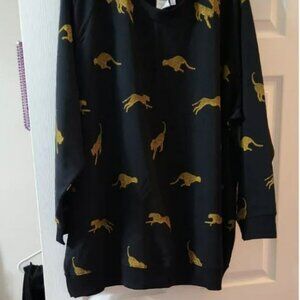 Torrid Black sweatshirt with Gold Animal Print